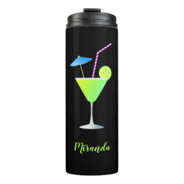 Garrafa Térmica Margarita Cocktail Black Neon Name Thermal Tumbler