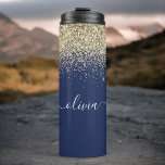 Garrafa Térmica Marinho Azul Dourado Brilhante Malhação Rapariga M<br><div class="desc">Marinho Azul e Dourado brilho brilho esmagado Monograma de metal Nome Bebida Tumbler. Isto faz o doce e perfeito aniversário de 16 anos,  casamento,  chá de panela,  aniversário,  chá de fraldas ou festa de solteira presente para alguém que ama luxo de luxo e estilos quíticos.</div>