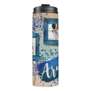 Garrafa Térmica Marinho tropical de fotografia personalizado - Gla