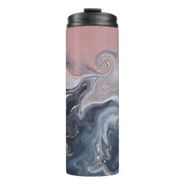 Garrafa Térmica Mármore de cor d'água decorativo de Cinzas pretas 
