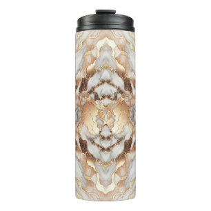 Garrafa Térmica Mármore Luxuoso Glam Rosa Dourado Tendência