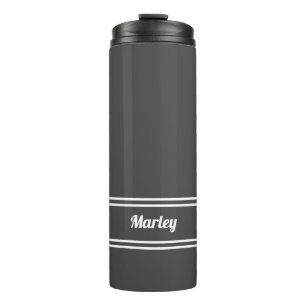 Garrafa Térmica Masculina de Cinzas Clássicas Minimalistas Moderna