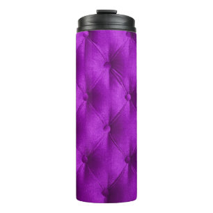 Garrafa Térmica Matéria têxtil violeta de veludo roxo com fundo tê