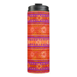 Garrafa Térmica MAZ Floral Striped Ribbed Knitting Pattern 245