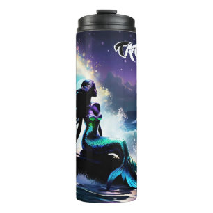 Garrafa Térmica Meia-noite Sereia Tumbler Térmico