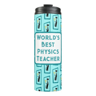 Garrafa Térmica Meio século de Gato de Schrödinger moderno azul pá