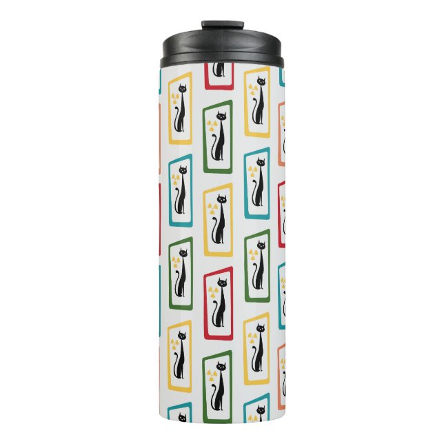Garrafa Térmica Meio século de Gato Moderno de Schrödinger multico (Frente)