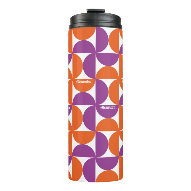 Garrafa Térmica Meio século Laranja e Roxo Personalizado Moderno (Frente)