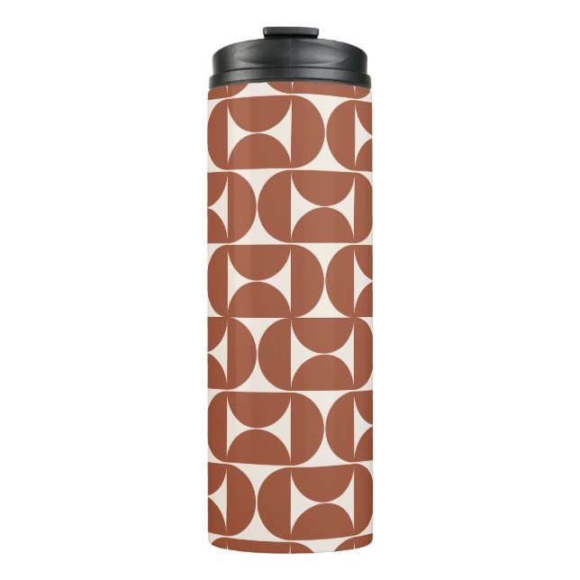 Garrafa Térmica Meio século moderno padrão Terracotta (Frente)