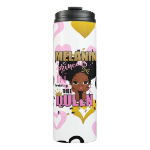 Garrafa Térmica Melanin Princess Training To Be Queen Lilibet Gift