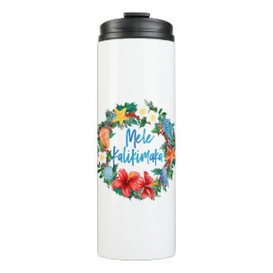 Garrafa Térmica Mele Kalikimaka Hawaiian Christmas Wreath