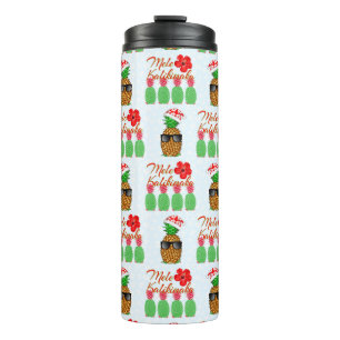 Garrafa Térmica Mele Kalikimaka Hawaiian Pineapple Feliz Natal