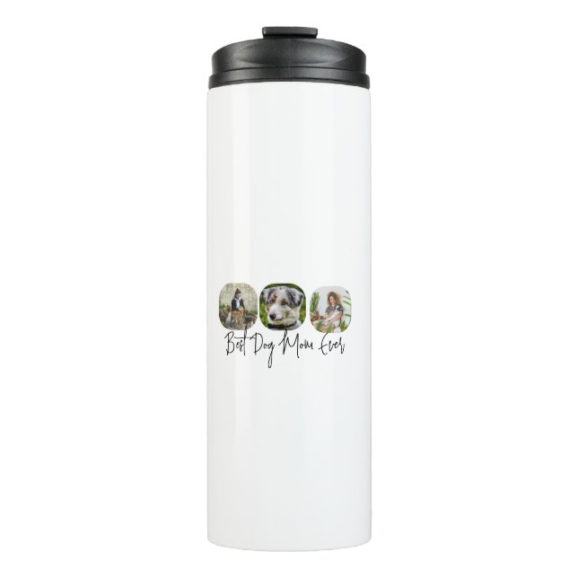 Garrafa Térmica Melhor Mãe De Cachorro - Colagem Personalizada De  (Frente)