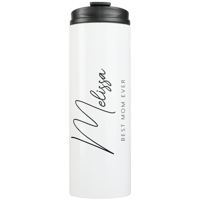 Garrafa Térmica Melhor Mãe Minimalista Nunca (Minimalist Personalized Best Mom Ever Thermal Coffee Mug, Mother's Day Gift, Modern Simple Script )