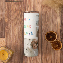 Garrafa Térmica Melhor Pai Collage de Foto Colorida Alguma Vez Ofe