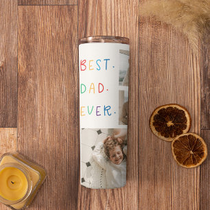 Garrafa Térmica Melhor Pai Collage de Foto Colorida Alguma Vez Ofe