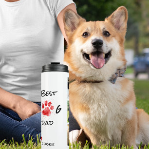 Garrafa Térmica Melhor Pai de Cachorro Colagem de Fotografias