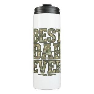 Garrafa Térmica Melhor Pai de Todos Camo Design de Gravura Vintage