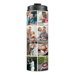 Garrafa Térmica Melhor Pai do Mundo 16 Colagem de Fotos Personaliz