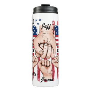 Garrafa Térmica Melhor Pai do mundo - Fist Bump USA Flag - 3 Kids