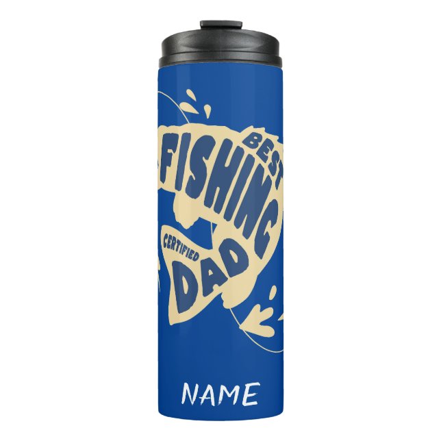Garrafa Térmica Melhor Pai Pescador com nome editável (Frente)