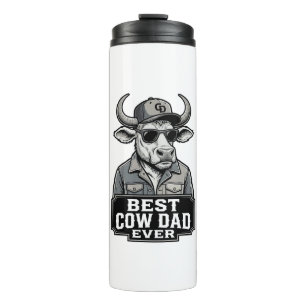 Garrafa Térmica Melhor Pai Vaca de Todos os Tempos Design de Gravu