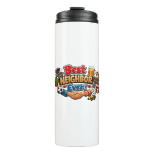 Garrafa Térmica Melhor Vizinho de Todos os Tempos! Design de Prese