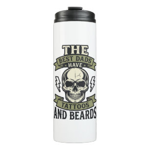 Garrafa Térmica Melhores Pais Têm Tatuagens e Barbas Camisa Caveir