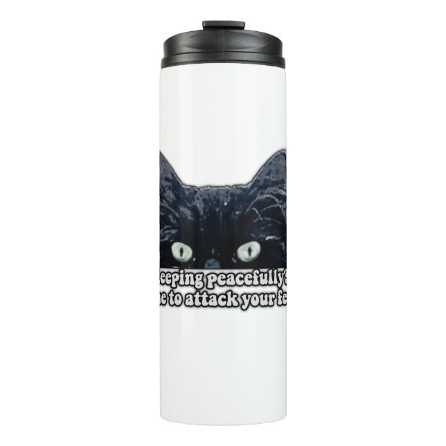 Garrafa Térmica Memória de gato grumpy engraçada para donos de gat (Frente)