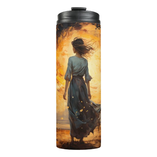 Garrafa Térmica Menina no Sunset Epic Art Tumbler (Frente)