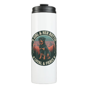 Garrafa Térmica Menina Seu Rottie Leal Feroz Cão Rottweiler Montan