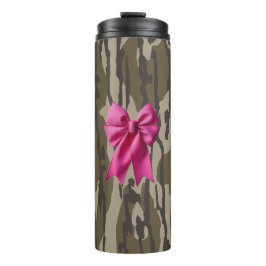 Garrafa Térmica Meninas Camo Laço Rosa Camuflagem Fundo