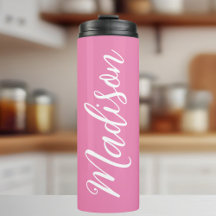 Meninas Rosa-Chic Nome Script Branco Personalizado