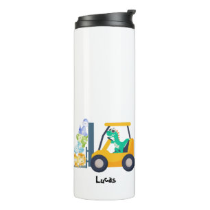 Garrafa Térmica Meninos bonitos do trator de dinossauro Truck Garo