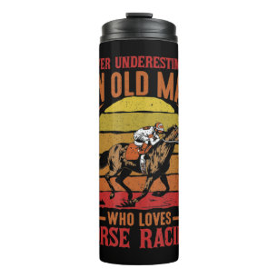 Garrafa Térmica Mens Nunca Subestimam O Velho Adora Corrida de Cav