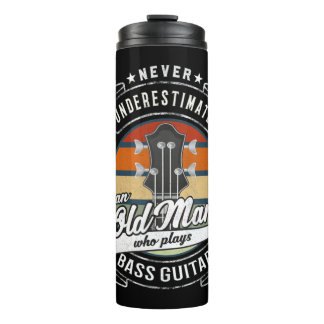 Garrafa Térmica Mens Nunca Subestimam Um Velho Que Joga Bass