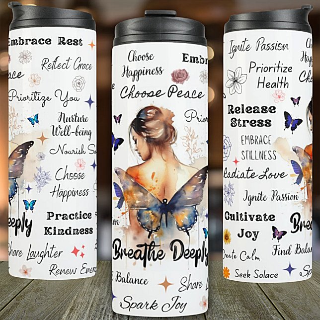 Garrafa Térmica Mensagens Inspiracionais Tumbler Térmico (Criador carregado)