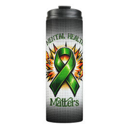 Garrafa Térmica Mental Health Matters Pop Art Green Ribbon