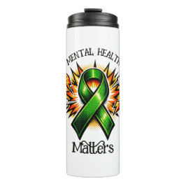 Garrafa Térmica Mental Health Matters Pop Art Green Ribbon