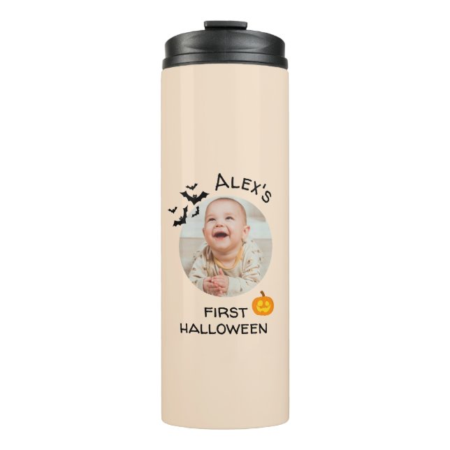 Garrafa Térmica Meu Primeiro Halloween Mug Fotografia Personalizad (Frente)