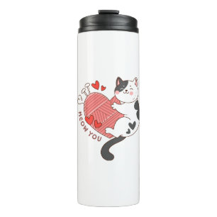 Garrafa Térmica Miau Você Gatinho Fofo Dia dos Namorados