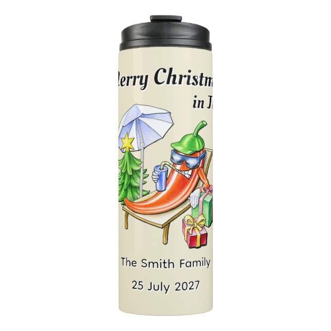 Garrafa Térmica Mid Summer Tropical Christmas Spicy Pool Party (Frente)