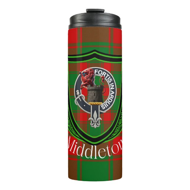Garrafa Térmica Middleton Scottish Clan Tartan & Crest (Frente)
