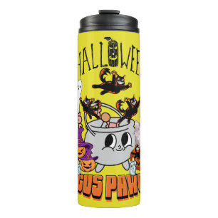 Garrafa Térmica Mikitiez Black cat Spooky Halloween vibe ghouls