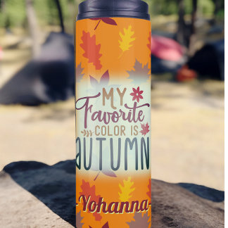 Garrafa Térmica Minha cor favorita é a laranja personalizada do ou