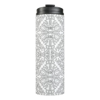 Garrafa Térmica Minimalist Grey Floral Pattern