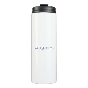 Garrafa Térmica Minimalista Branco Azul Simples Elegante Moderno N