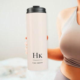 Garrafa Térmica Mínimo Mínimo Clássico de Monograma - Cor-de-rosa