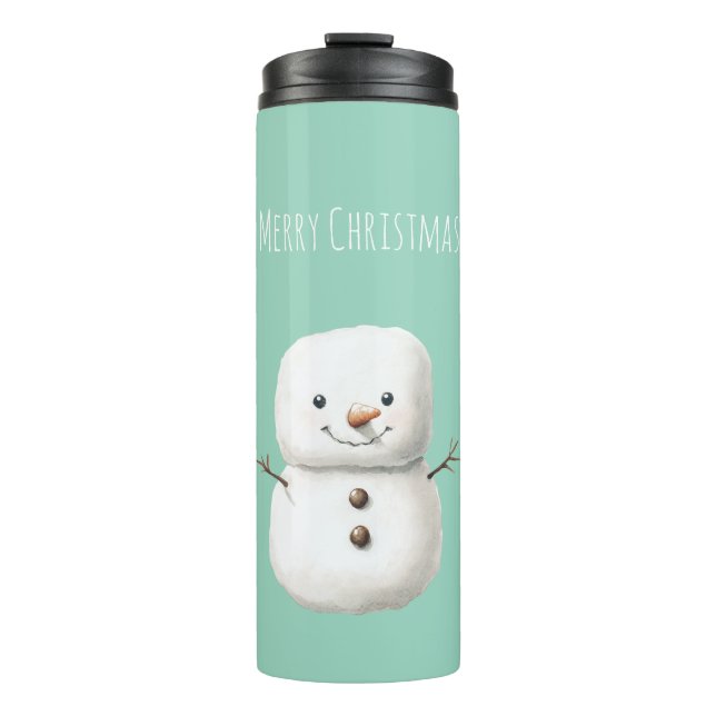 Garrafa Térmica Mint Cute Christmas Snowman (Frente)