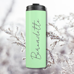 Garrafa Térmica Mint Preto Elegante Preto Mínimo Personalizado